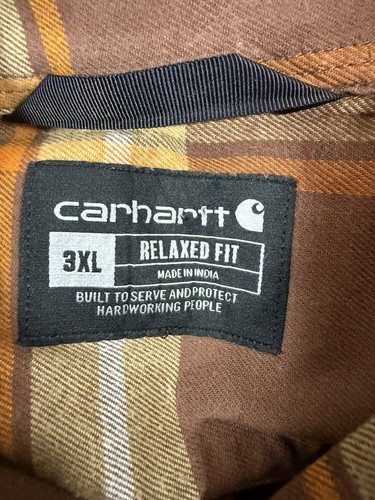 Men’s Carhartt Flannel Shirt Size 3XL Relaxed Fit Multicolor - Picture 5 of 9