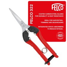 Felco F322 Pruning Snips – 9.84" Garden Clippers with Curved Blade & Rounded Tip
