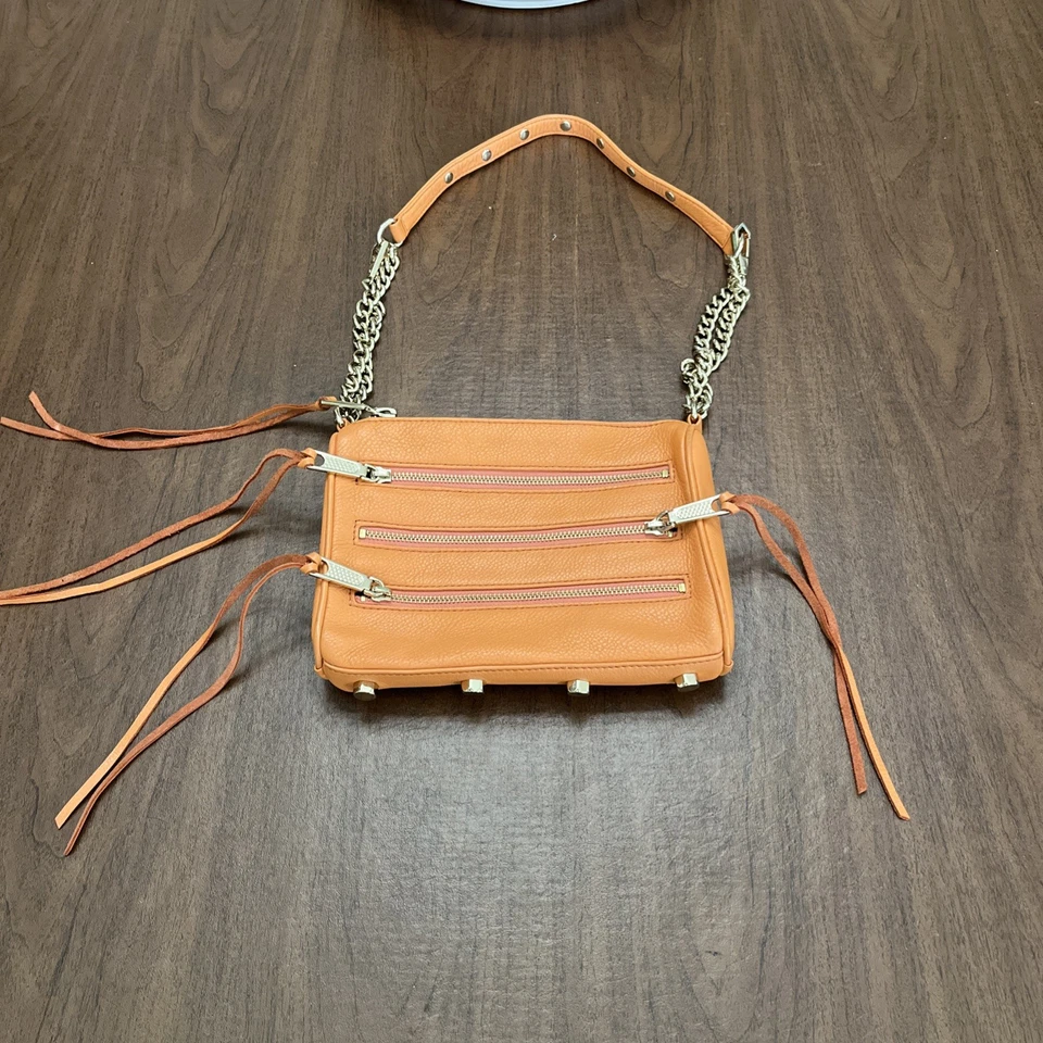 Bolso Bandolera Rebecca Minkoff Melocotón Brillante Triple Cremallera Flecos Bolso de Mano Foto 2 de 4