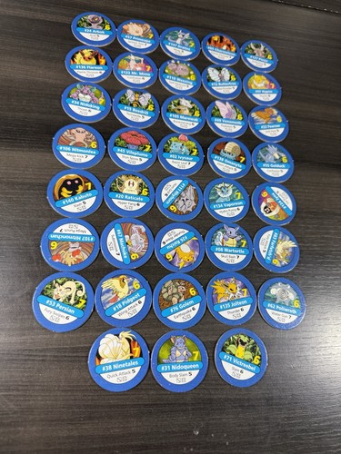 Pokémon Master Trainer Board Game 38 Blue Pokemon Chips Replacement Pieces 1999 - Bild 4 von 5