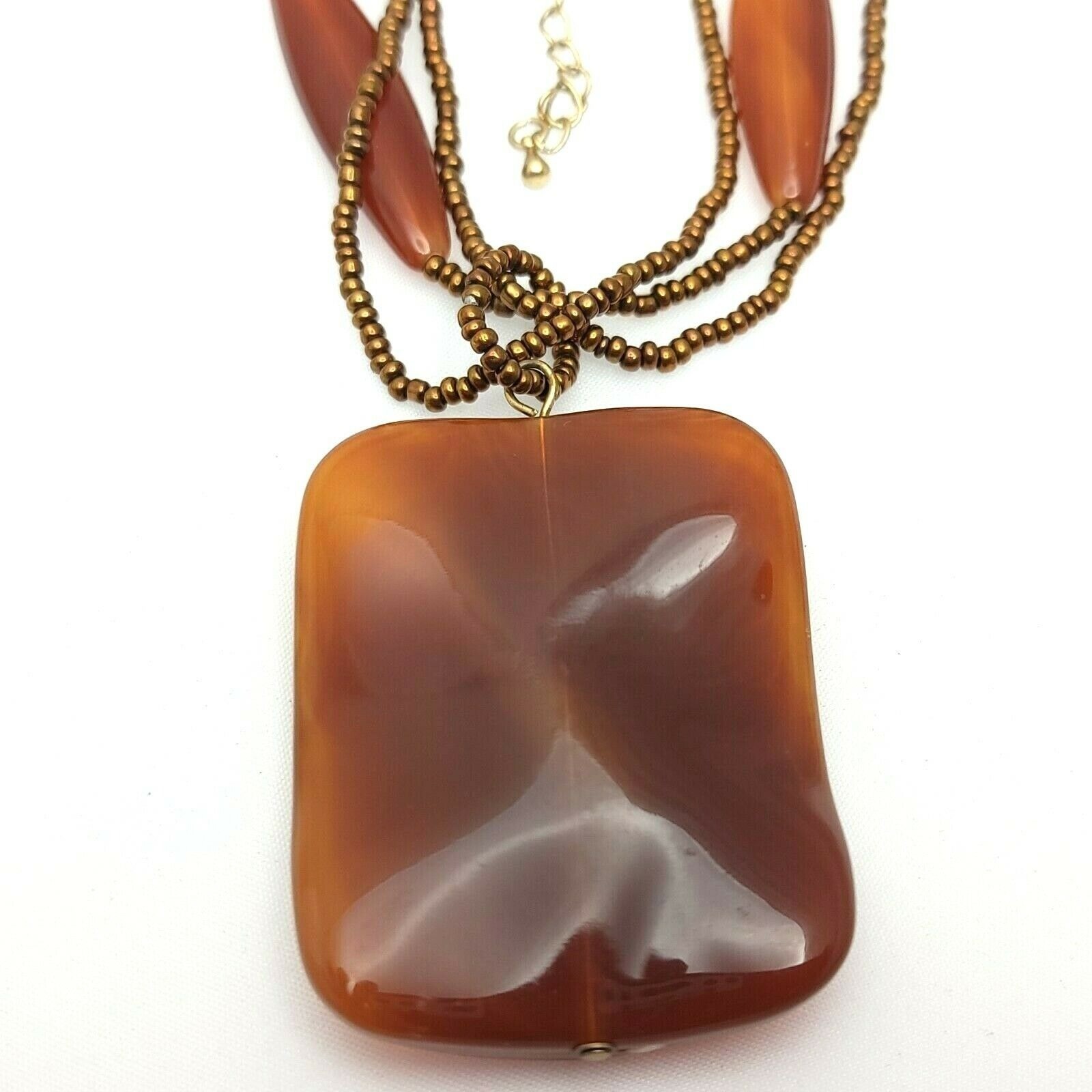 Artisan Multi Stand Statement Pendant Necklace Fa… - image 6