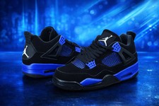 MEN Jordan 4 Retro Black Blue Thunder - All Size US 7-12