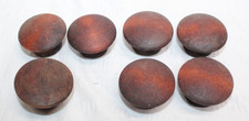 Lot of 7 Antique Vintage Rustic Reddish Brown Wooden Drawer Pull Knobs