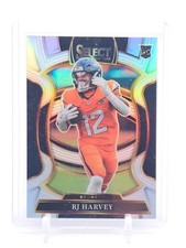 RJ HARVEY 2025 SELECT SILVER PRIZM CONCOURSE ROOKIE #10 BRONCOS FOOTBALL Q0208