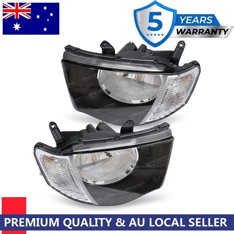 Headlights Pair LH+RH For Mitsubishi Triton UTE MN Head Lamps 2009~2015 GL GLX - image 3 of 4