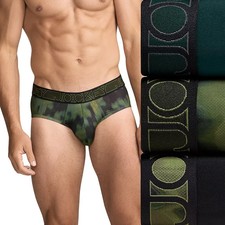 Jockey Men's Active Microfiber Brief - Trusty Green - 3 Pack Size Medium