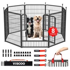 Dog Playpen Outdoor, 8 Panels 40" High Heavy Duty Metal Dog Pen, Pet Fence fo...