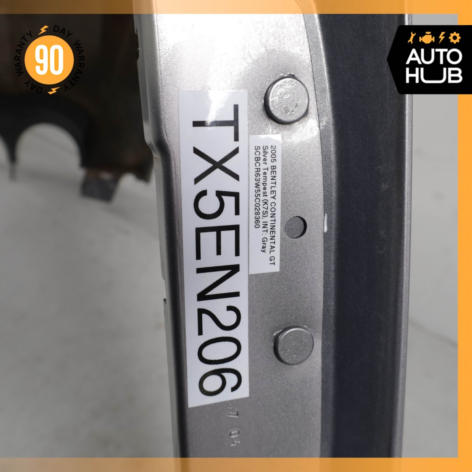 03-11 Bentley Continental GT GTC Right Passenger Side Fender Assembly Silver OEM