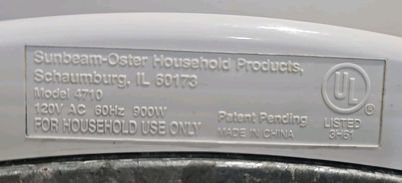 Sunbeam Instant Steam Food/Rice Steamer Model 4710