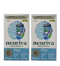 (PACK of 2) NEURIVA PLUS Brain Performance Health 30 Capsules Exp 2/27