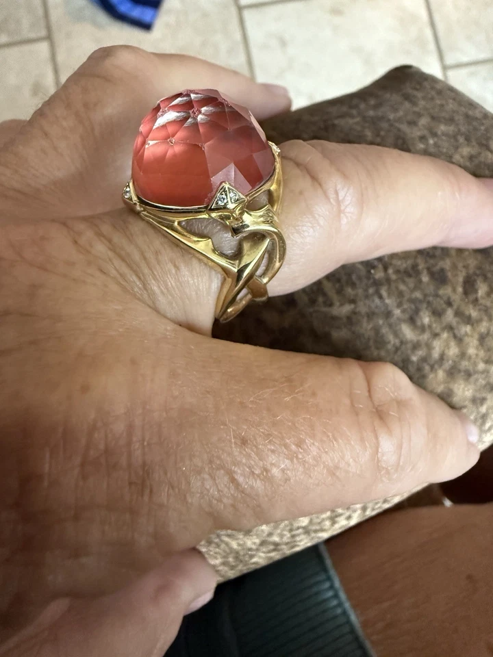 Stephen Webster heavy 18k gold and Coral with diamonds - Image 2 of 4