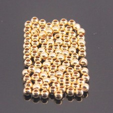 100Pcs 14k Gold Filled Round Beads, 2mm Spacer Beads for Jewelry Golden