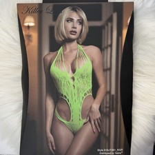 KILLER LEGS Hole-y Straps Halter Neck Fishnet Bodysuit