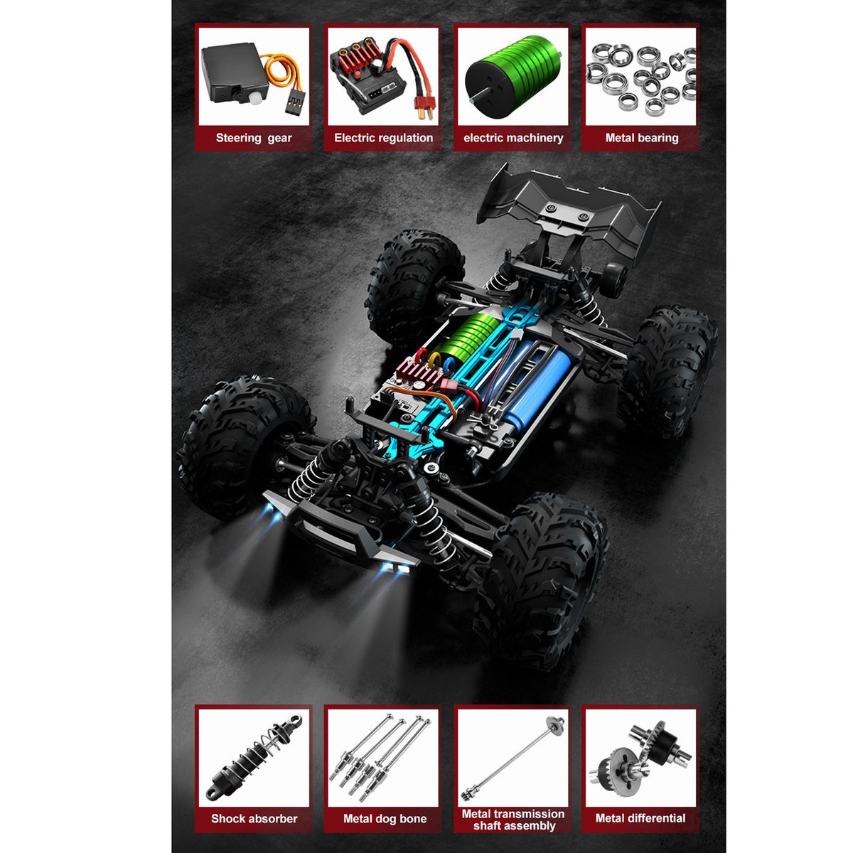 ホビーラジコン 1:16 Brushless RC Car, 70 km/h Brushless High Speed RC Car 1/16 4WD Full Scale 70km/h Off