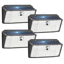 Upgraded Solar Lights Outdoor, 4 Pack 418 LED Motion Sensor Outdoor Lights, 3...