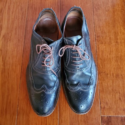 Mercanti Fiorentini men\'s black leather wingtip brogue shoes size 12 Italy Mercanti Fiorentini Black Leather Wingtip Brogue Oxfords  main image 4