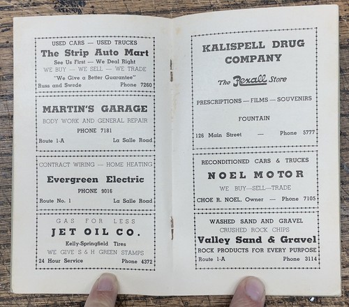 Vintage "Directory Ufficiale The Strip" Kalispell, Montana, primi anni '50? (Rosso) - Foto 3 di 4