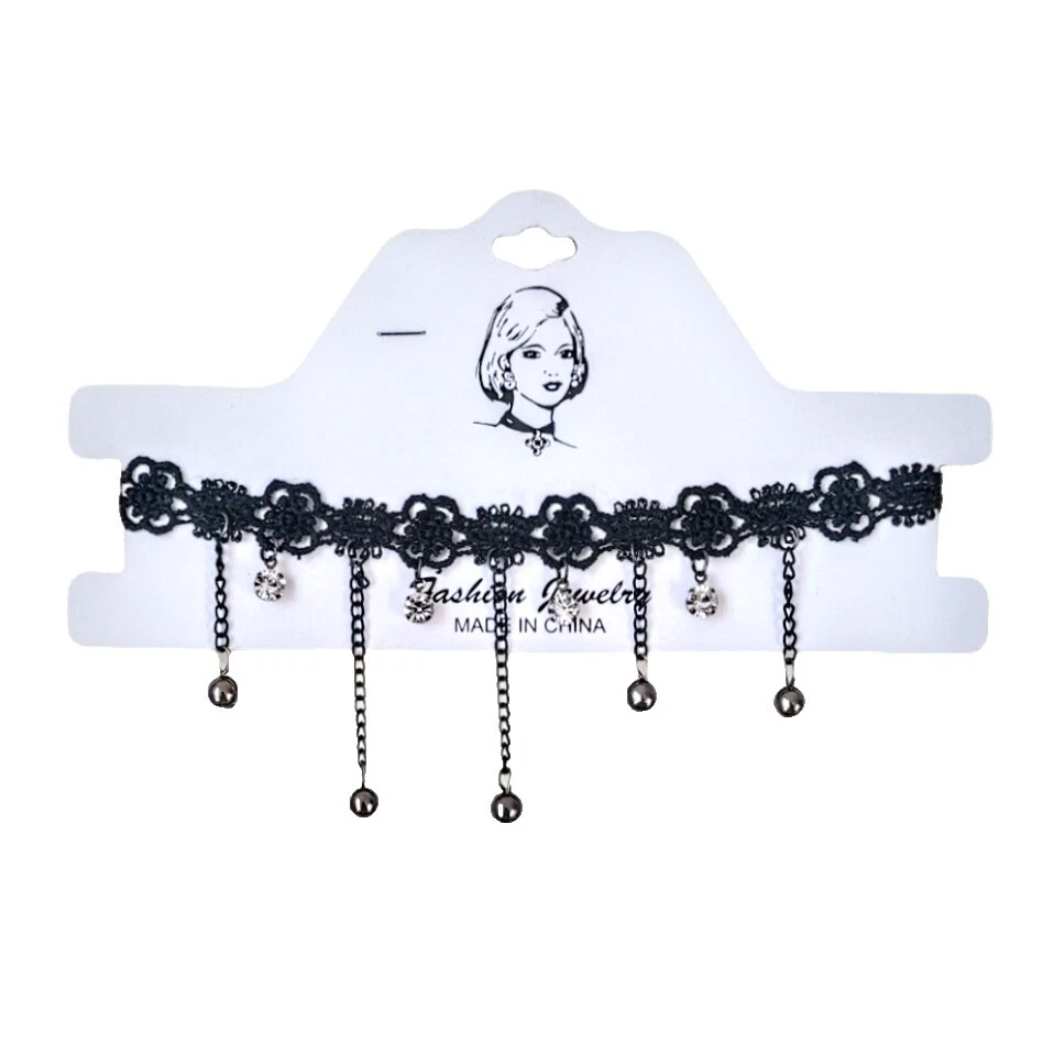 Gargantilla de Plástico Negro Moda Collares y Colgantes