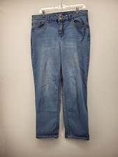 Terra  Sky Womens Jeans Blue 16W Straight Stretch Denim Casual Pants 34x28