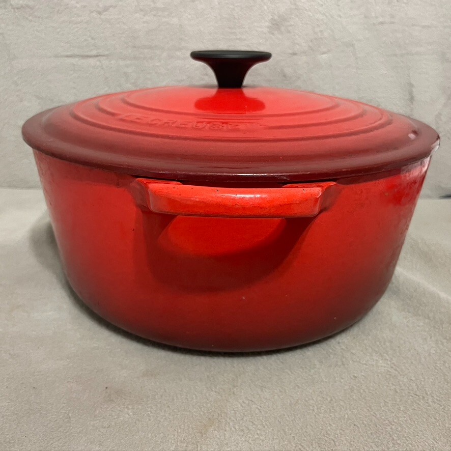 Le Creuset Enameled Dutch Oven 26 Red With Double Handles eBay