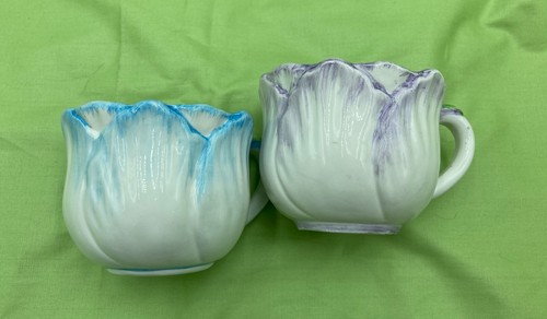 2 Teacups 4 Saucers - Spring Blossom 1992 Bombay Co. FLAW - Picture 6 of 10