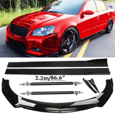 Front Bumper Lip Spoiler Side Skirts Rear Glossy Black For Nissan Altima Se-r