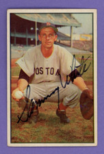 1953 Bowman Color #41 Sammy White Boston Red Sox Signed Card (Dec'd 1991)