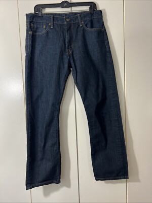 Levis 504 Jeans W 33x L 30 Mens Regular Fit Straight Leg Stretch Dark Wash