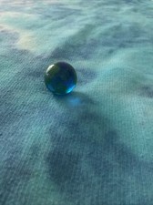 UNIQUE Blue Glass Marble Map EARTH World Globe 7/8 Diameter TRANSPARENT