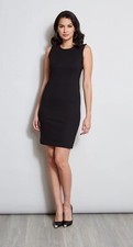 $118 NWT - T-Tahari Women's Cali Black Sleeveless Sheath Dress Size 2