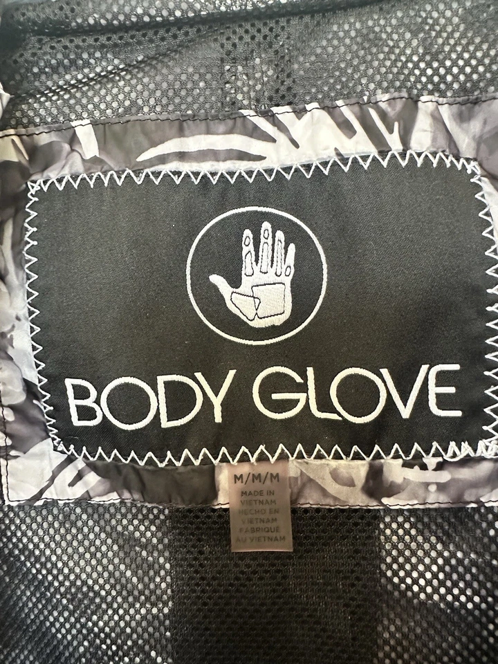 Body Glove Hombre Empacable Cortavientos con Capucha Blanco y Negro Mediano Foto 4 de 4
