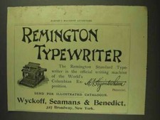1893 Remington Standard Typewriter Ad thumbnail