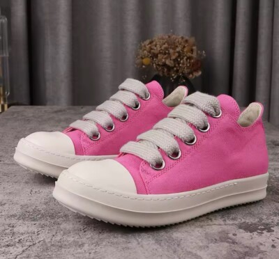 Size 10 Rick Owens Porterville Low Top Jumbo Laces Shoes Pink