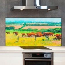Kitchen Splashback Toughened Glass 140x70 summer landscape in Cornwall UK