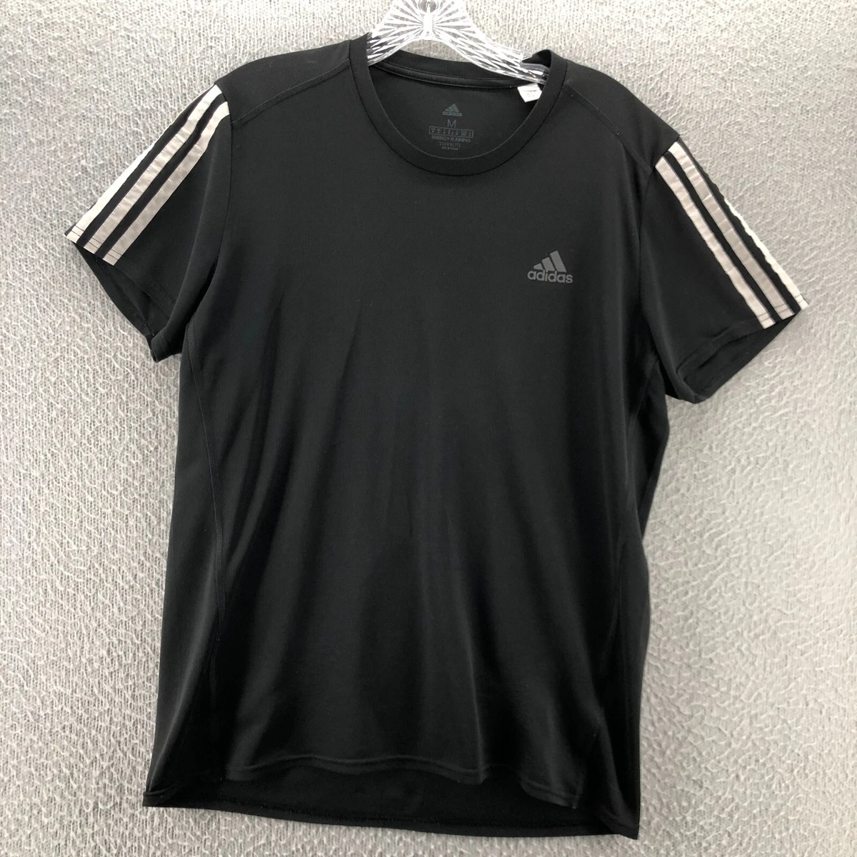 Adidas Energy Running Mens T Shirt Medium Black Short Sleeve Crew Climalite