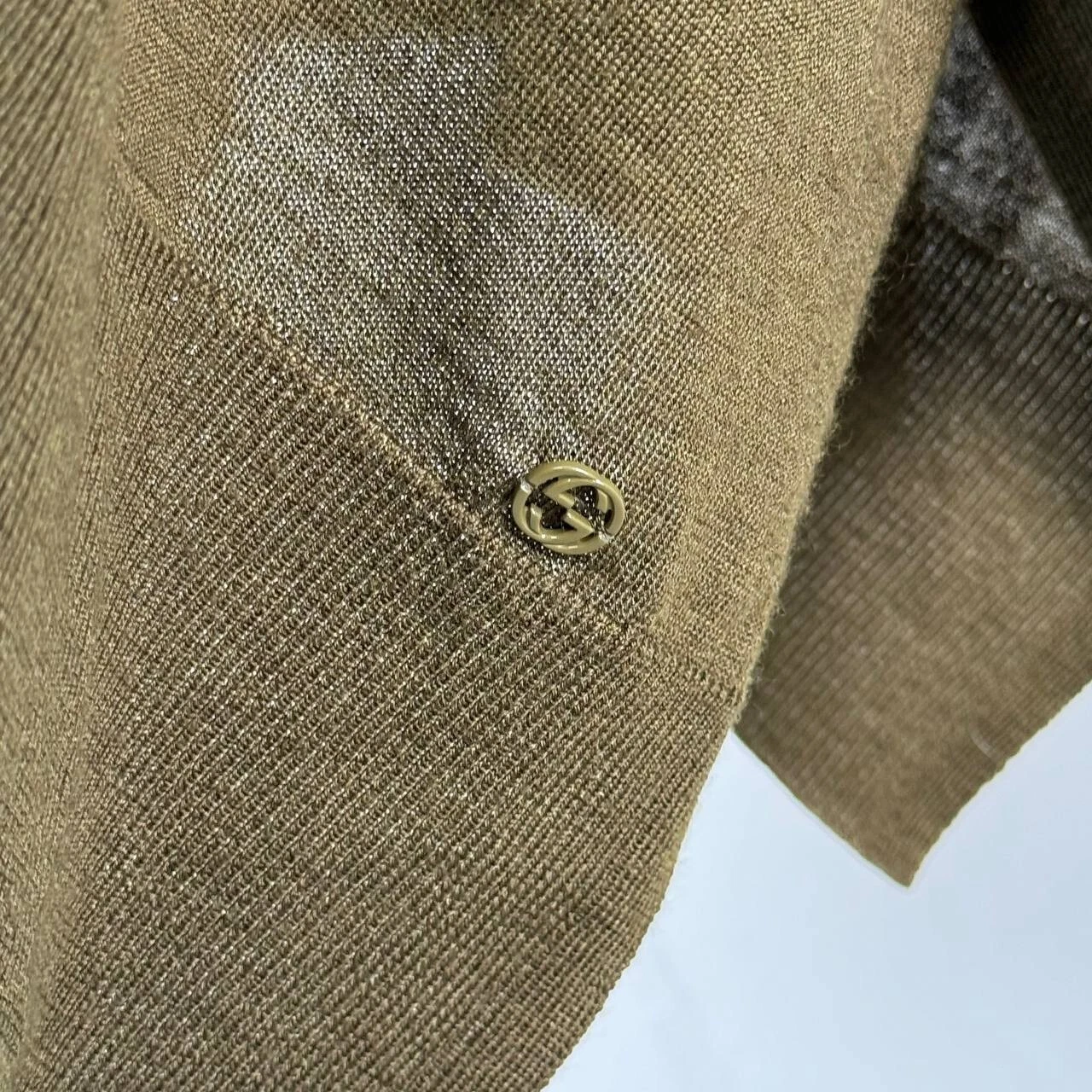 GUCCI Abito Tunica Relax Lana Oliva Cashmere Made In Italy Taglia L