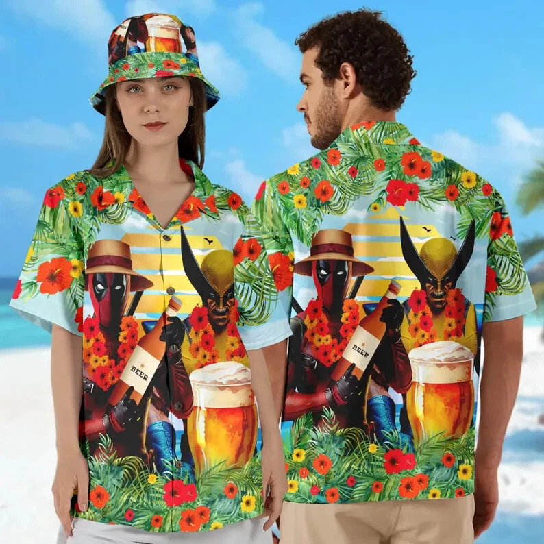 Deadpool And Wolverine 3D Hawaii Shirt
