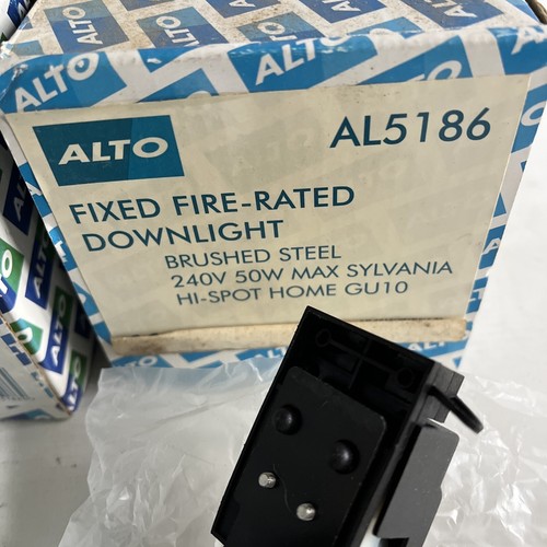 4 x FOCO ALTO DOWNLIGHT 240V ACERO CEPILLADO CLASIFICACIÓN FUEGO 50W AL5186 - Imagen 8 de 9