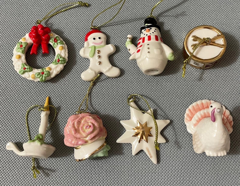 8pc LENOX Ceramic Sculpture Statue Ornament Pendant Decor Set
