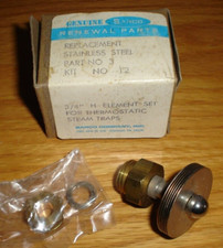 Sarco Replacement S/S Part 3 Kit 12 3/4" H Element Set Thermostatic Steam Trap