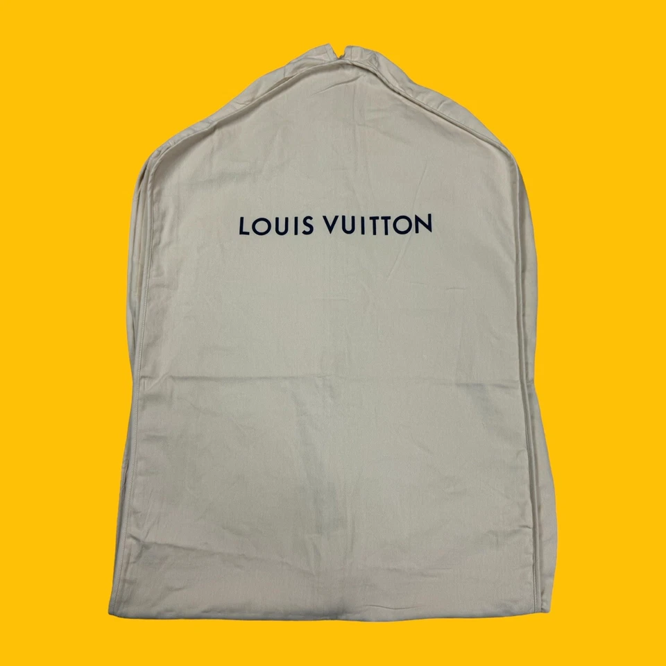 Autêntica bolsa de viagem dobrável Louis Vuitton 60”x23” bege lona com zíper bolsa de vestuário - Imagem 2 de 4