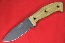 Busse Combat Badger Attack Ergo .28" Black Blade, ASYM Edge, Tiger Hide Handle