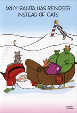 Reindeer Instead of Cats Funny Nobleworks Christmas Card