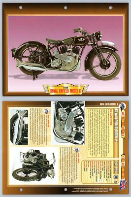 Royal Enfield Moel K - 1939 - Vintage - Atlas Motorbike Fact File Card