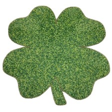 Storehouse Beaded Shamrock 4 Leaf Clover Placemat Centerpiece St Patricks Day
