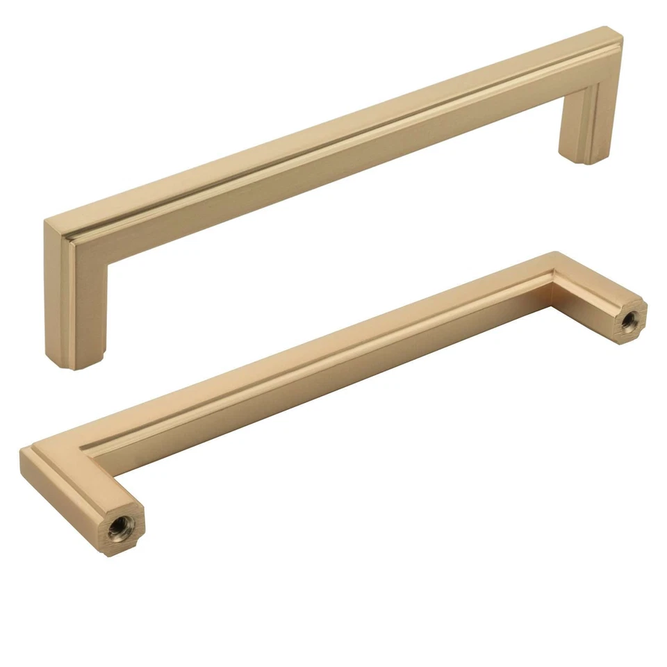 Mueble dorado champán cepillado macizo tira perilla mango cocina baño herrajes Foto 3 de 4