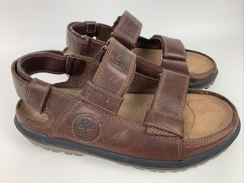 Timberland Men’s Sandals Orthopedic Brown Leather Size 10.5 15003 Strap On - Picture 2 of 10