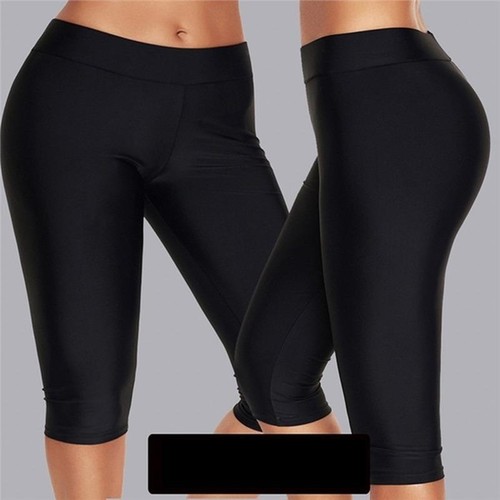 Women's Long Swim Shorts High Waisted Tummy Control Capri Swimming Board Shorts - Picture 2 of 19
