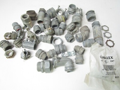 Conduit Fitting Lot Building Electrical Connections Assorted Sizes Steel 3lbs!