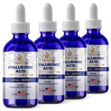 Hyaluronic Acid Anti-aging Serum for Face - 100% Pure Medical Formula - 4 x 2oz